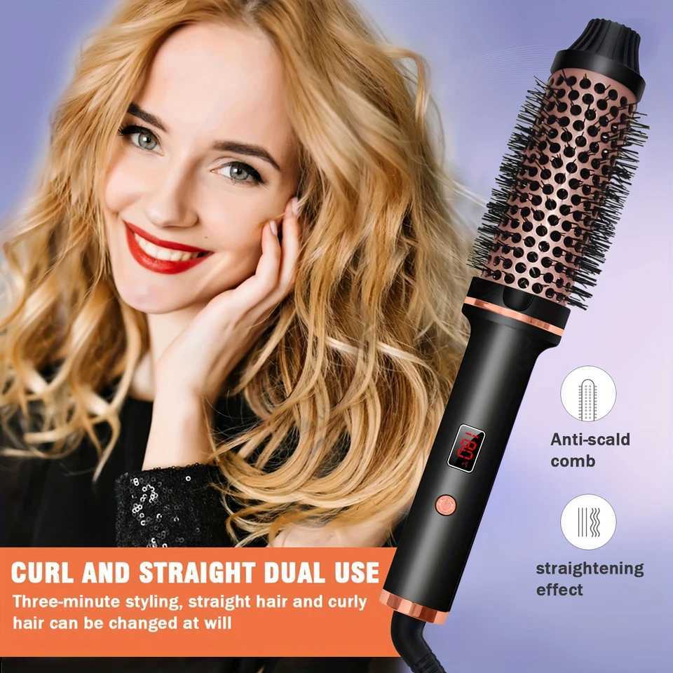 1 piece 3-in-1 hair styling tool - straightening curling combination iron hair styling tool ceramic straightener press comb CL240923