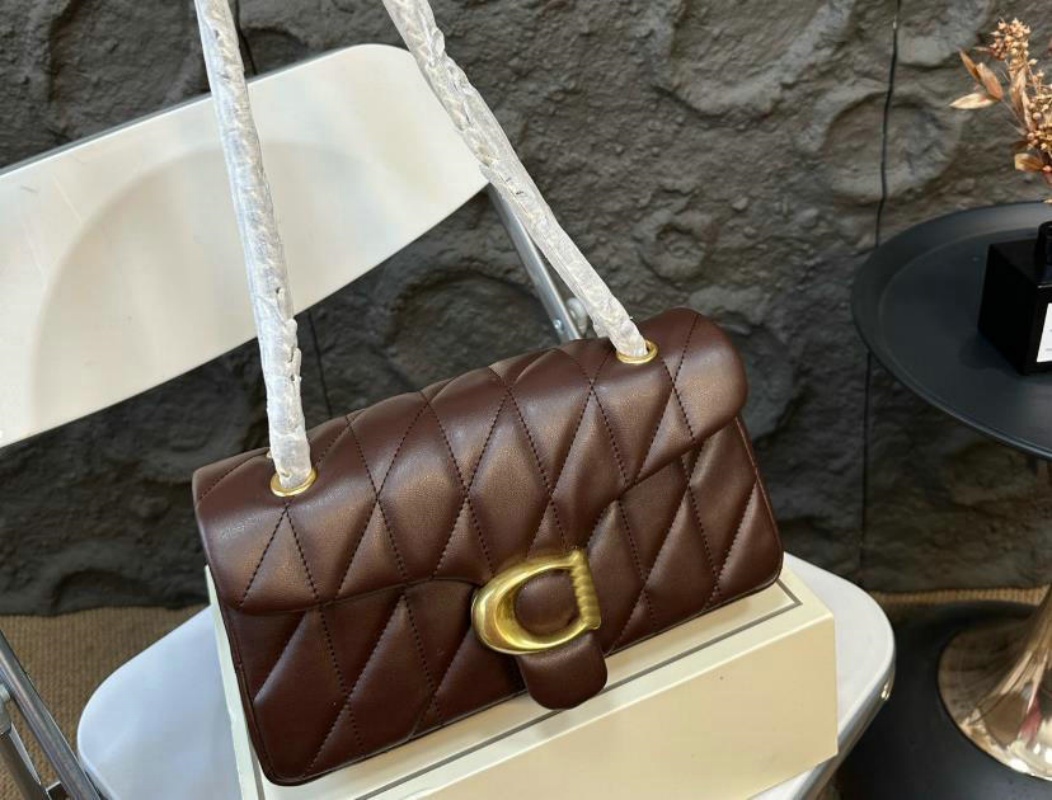 Designer Quilted Tabby bag real leather baguette shoulder bags womens diamond grid borsa quilted chain luxury handbag cross body bag