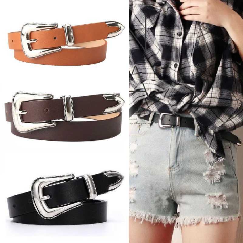 2023 new belt female ins senior sense of leather decorative jeans simple hundred with fine black ladies beltX240923
