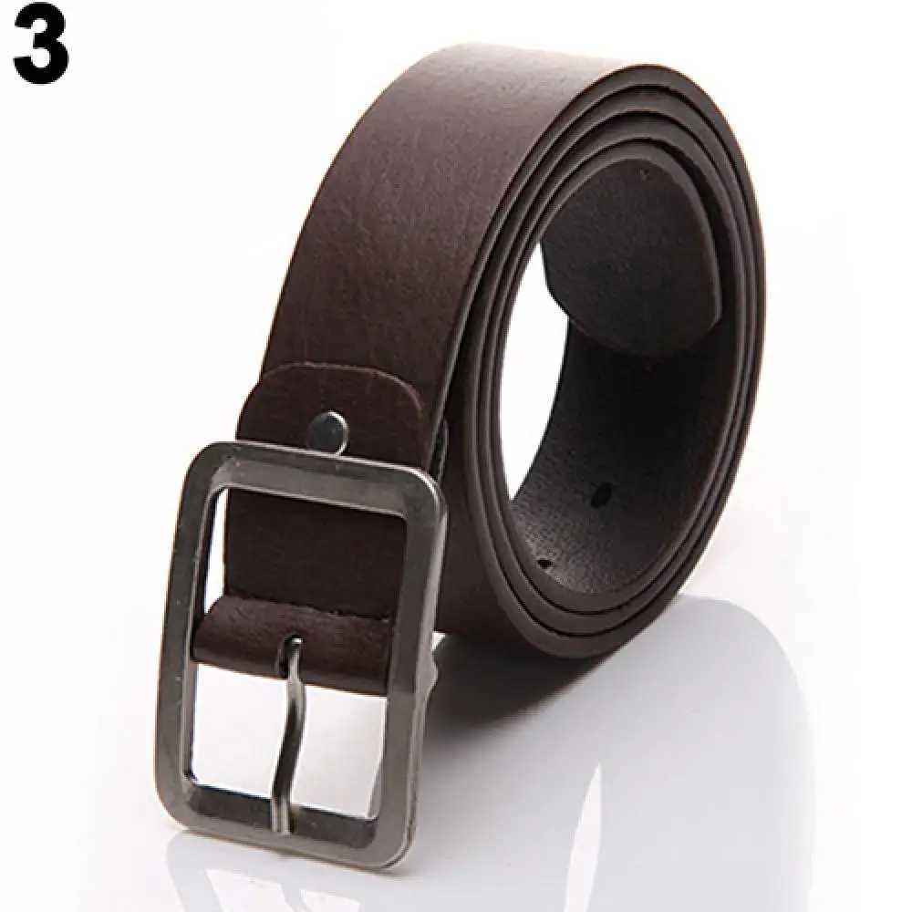 New Fashion Mens Belt Luxury Faux Leather Solid Color Buckle Waist Strap Business Casual Belt Party AccessoriesX240923