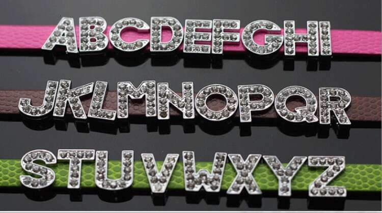 10mm 26 English all DIY name pet collar letters personality rhinestone charm