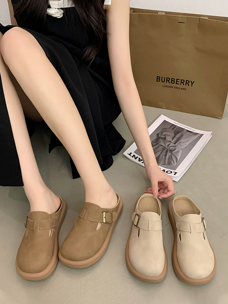 New designer slippers luxury sandals Baotou Half Slippers Women's Outdoor Wear 2024 Spring/Summer New Style Ugly and Cute Soft Bottom Cool Draggi