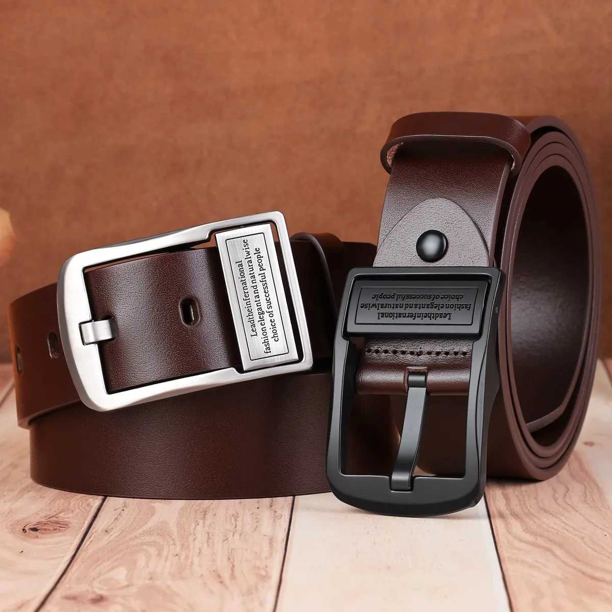 Leather For Mens High Quality Buckle Jeans Cowskin Casual Belts Business Cowboy Waistband Male Fashion DesignerX240923