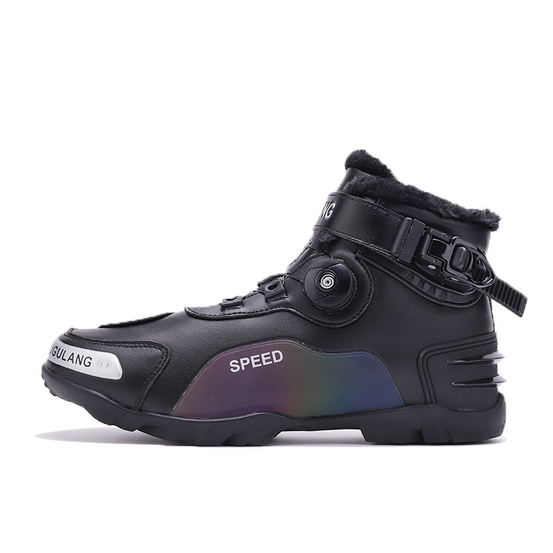 ddmytiger Autumn/Winter Couple's Velvet Anti slip Waterproof and Wear resistant Outdoor Motorcycle Shoes C ddmythur