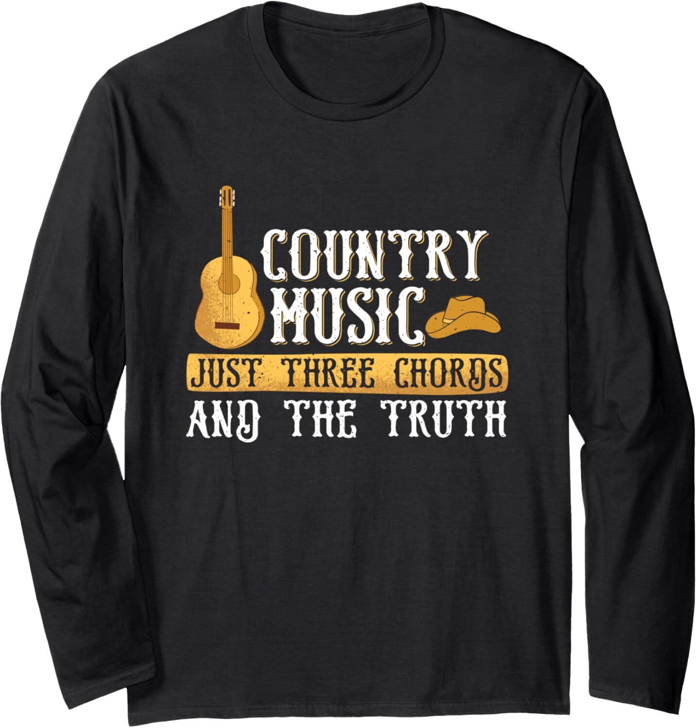 Long Sleeve Shirts for Men sweatshirt Vintage Country Music Just Three Chords Guitar Cowboy Gift Long SleeveTee Streetwear Casual tops clothes