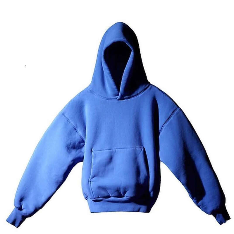 Klein Blue American Fashion Heavy Plus Fleece Thickening 2023 Solid Color Pullover Hoodie