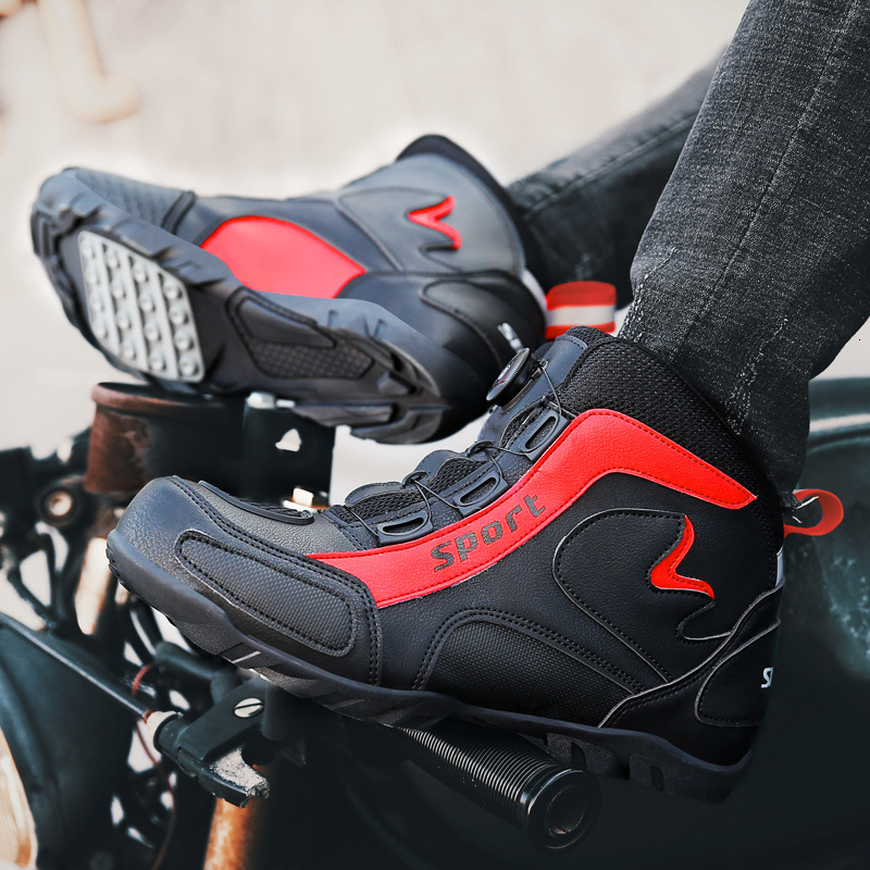 ddmytiger Large size couple racing high top motorcycle road riding shoes, knob tied shoes C ddmythur