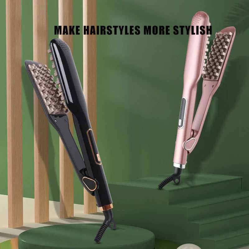 WAIKIL Womens Special Straightening Splicing 3D Mesh Teeth Hair Straightening Function Straightening Fluffy Dual purpose Splicing CL240923