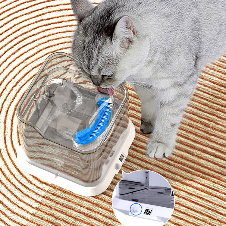 Portable Smart Automatic Pet Water Fountain with Wirelessly Charged Tank for Pets