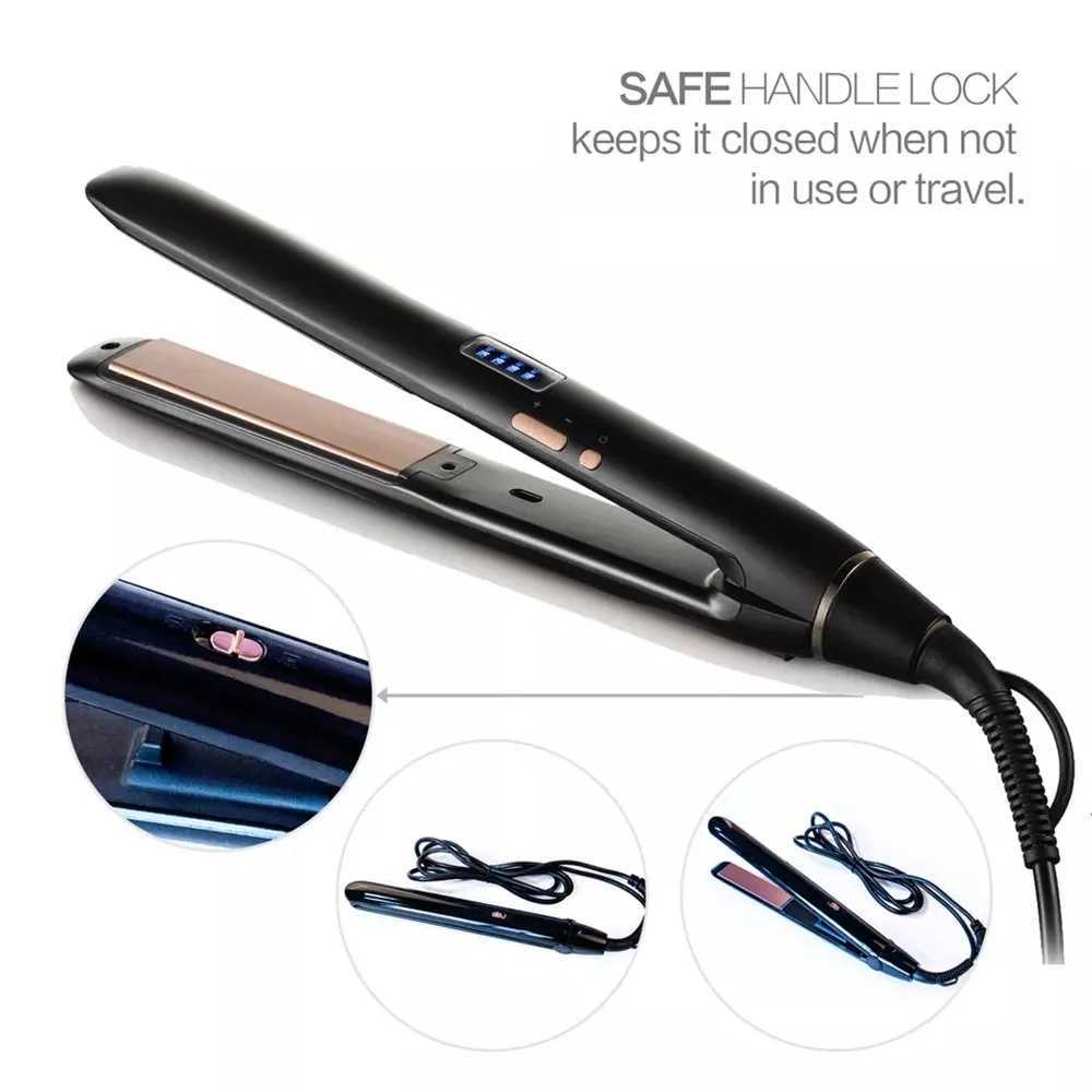2-in-1 professional straightener with curled iron PTC heating flat iron tourmaline ceramic maximum digital temperature of 210 /750 dry and wet CL24092