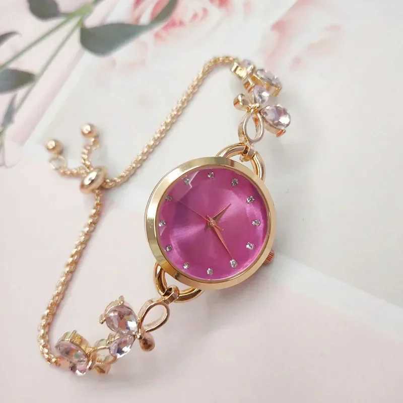 Elegant Watch for Women Reloj Mujer Rhinestone Inlaid for Clover Lady Watches Quartz Wristwatch Bracelet Clocks Montres FemmesX240923