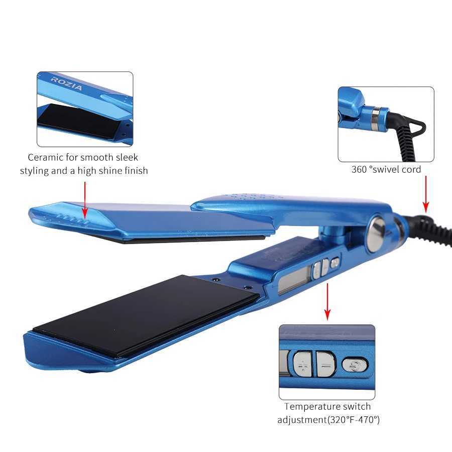 Wide titanium flat iron for professional hair straightener with 470F fast heating and dual voltage flat iron CL240923
