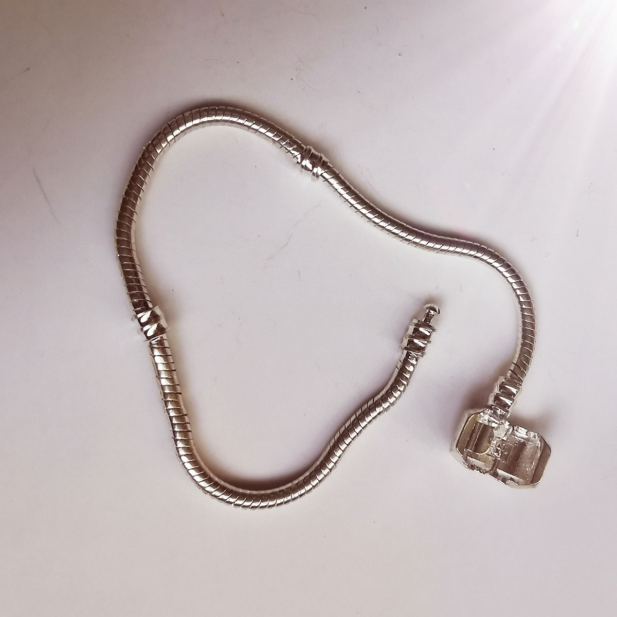 Fashion Silver Plated Snake Chain Bracelet for Women Charm Bracelet fit Loose Beads Euopean Popular DIY Jewelry Making Hand Bracelets Jewelry Gift