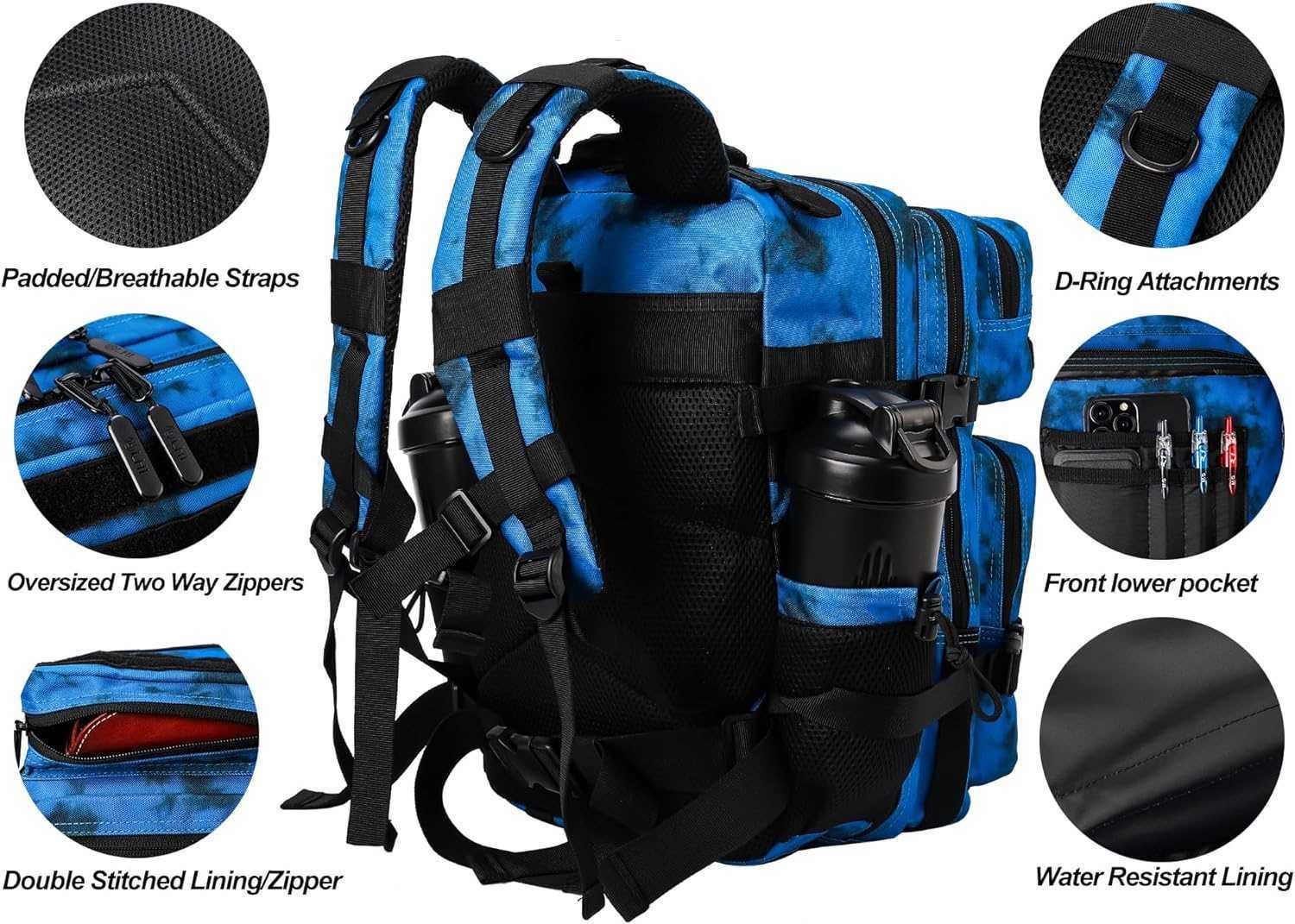 Men's and Women's Tactical Backpack 25L/35L Tactical Assault Backpack with Water Bottle Rack Small Backpack 240915
