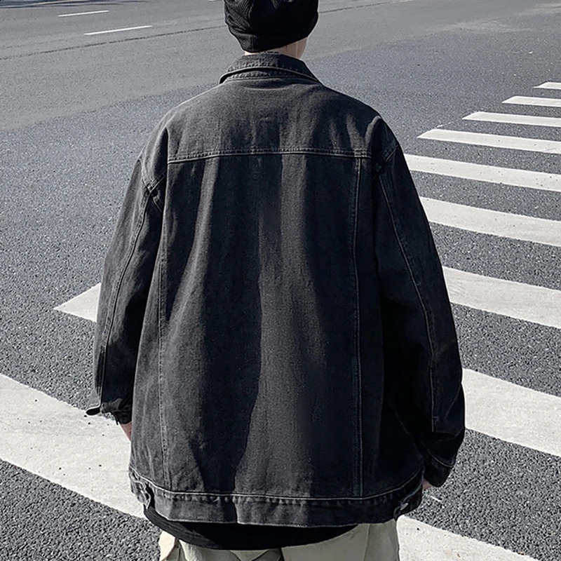 Mens denim jacket autumn and winter fashionable loose fitting retro cool casual high street mens 240921