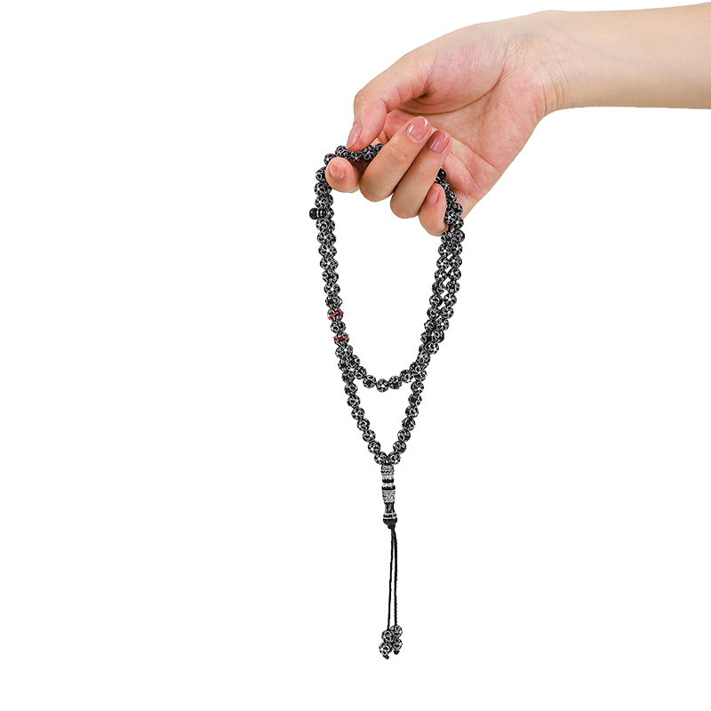 Exquisite men's bracelet with 99 acrylic beads, a must-have for summer and luxurious A25-99C knotted electroplating style