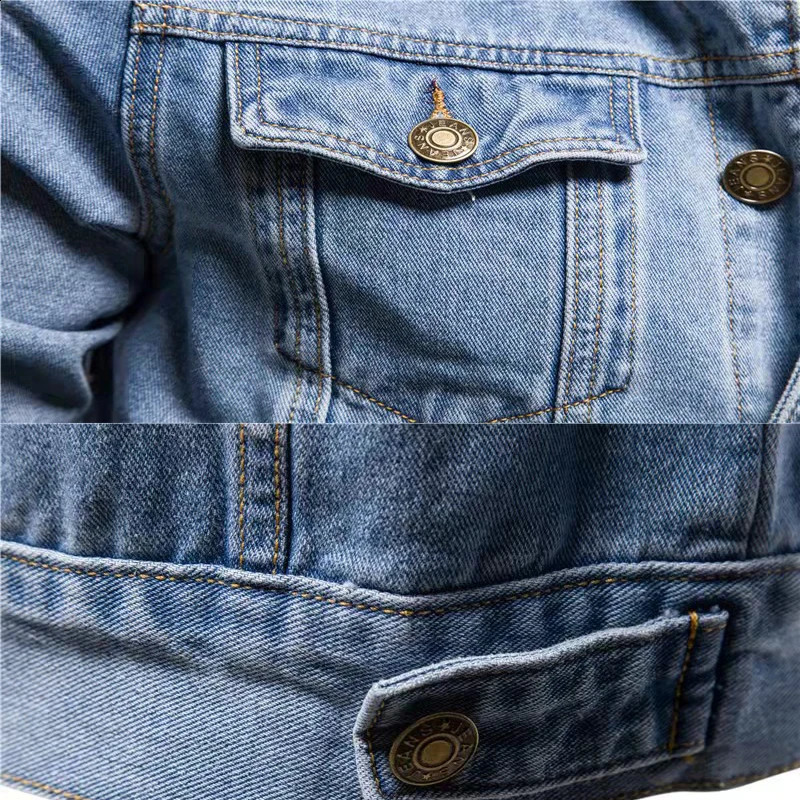 Fashionable autumn mens casual denim jacket fashionable classic style cotton elastic clothing jeans top plus size 240921