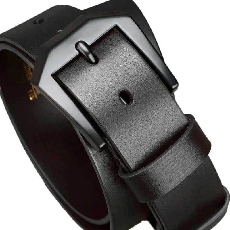 Men Leather Belt Clips Copper Needle Buckle Fashionable Casual Style Business Versatile Simple High-end FeelX240923