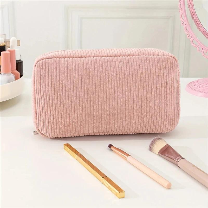 2025 NEW Cosmetic Bags Corduroy Travel Bag Portable Makeup Storage Purses Women Zipper Make Up Organizer Clutch Beauty Case Pouch zhanyishengli