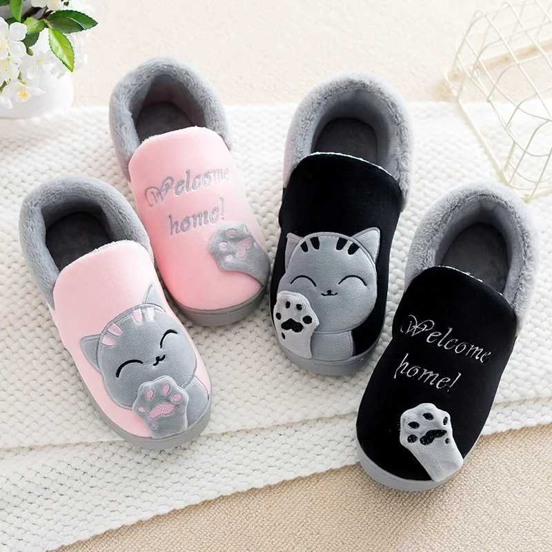 Cartoon cotton slippers couples stay at home cute indoor home warm autumn and winter non slip cotton shoes for menXJ240723