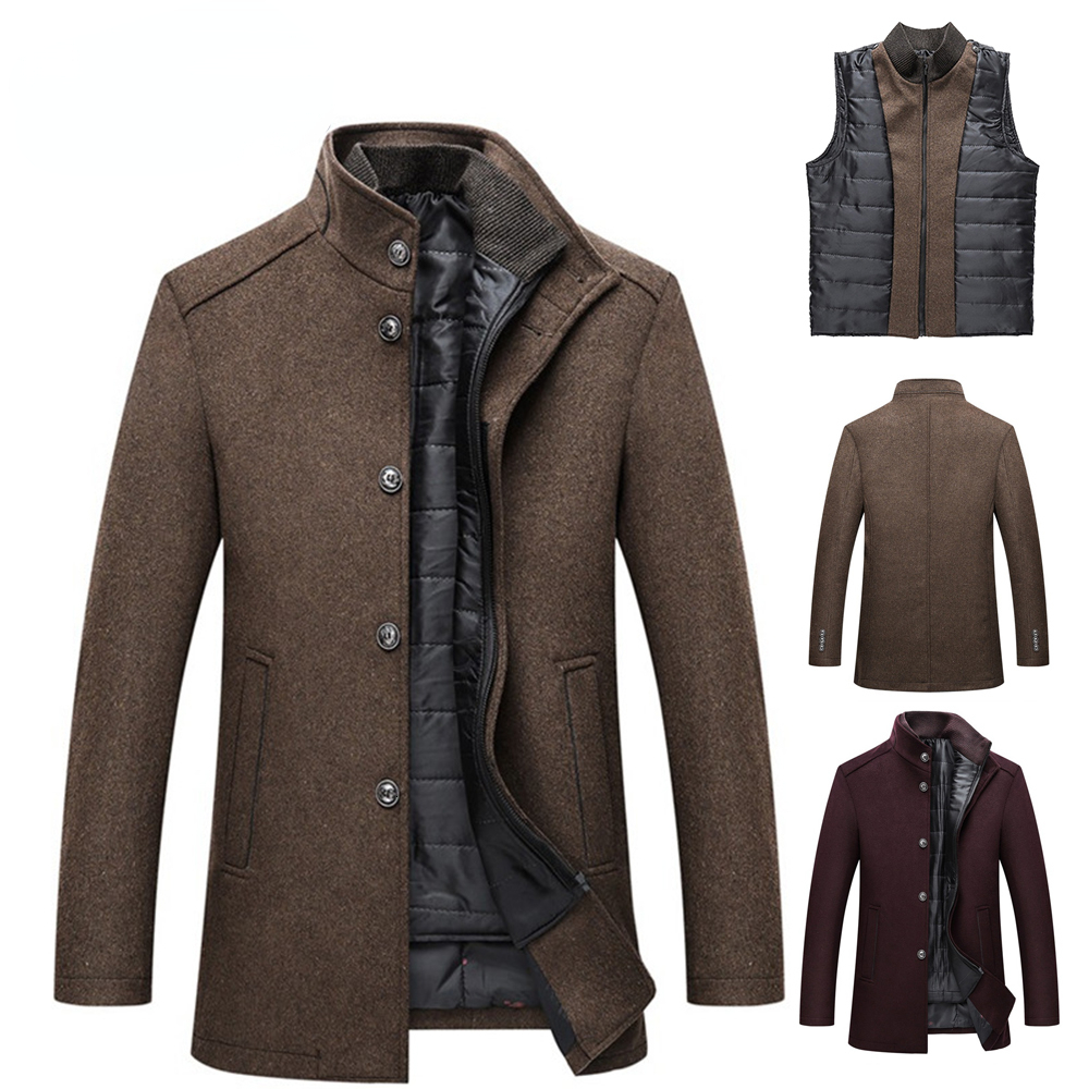 2023 Brand Winter Warm Jacket Coat Men Fashion Autumn Clothing Windproof Woolen Slim Adjustable Vest Parkas Male