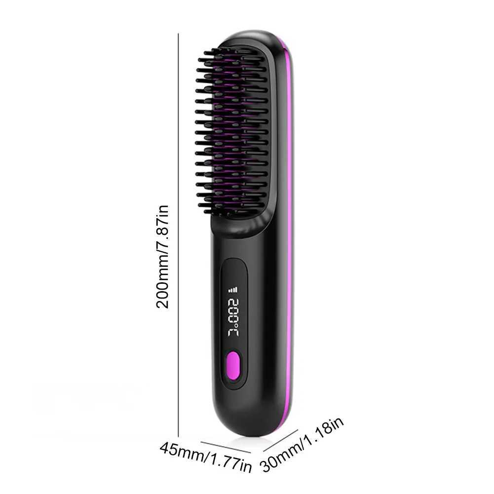 Cordless Straightening Comb Anti Scalp Portable Straightening Brush Rechargeable Straightening Comb Suitable for All Hair Types CL240923