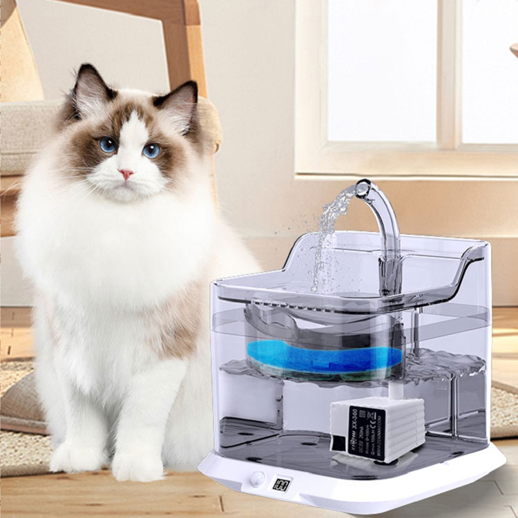 Portable Smart Automatic Pet Water Fountain with Wirelessly Charged Tank for Pets