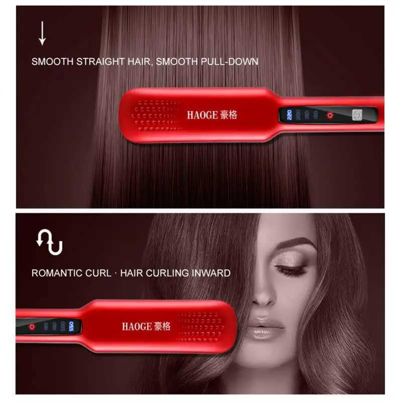 3-in-1 four level adjustable temperature professional flat iron hair straightener is a quick warm-up styling tool for wet or dry hair CL240923