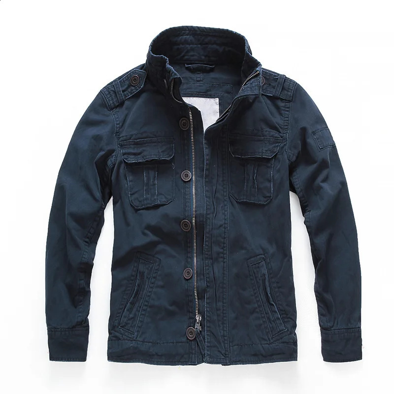 Mens casual Hombre camouflage sports jacket denim green military bomber mens autumn retro pocket 240921