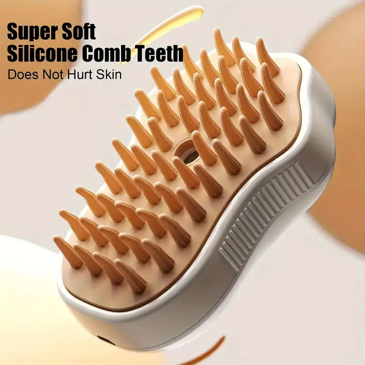Steam Cat Comb for Dander Reduction - Multi-Functional Pet Debris Shampoo Alternative