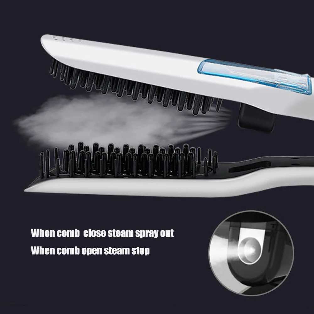 Steam straightening brush Steam professional straightening brush Moisturizing care straightening iron CL240923