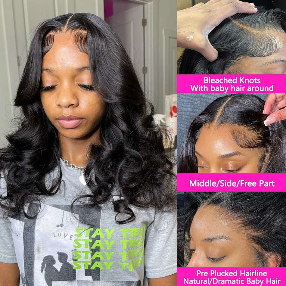 Luvin 13x6 Body Wave Frontal Bob Pre Plucked 13x4 Human Hair Wigs Short 5x5 Lace Closure Wig For Women