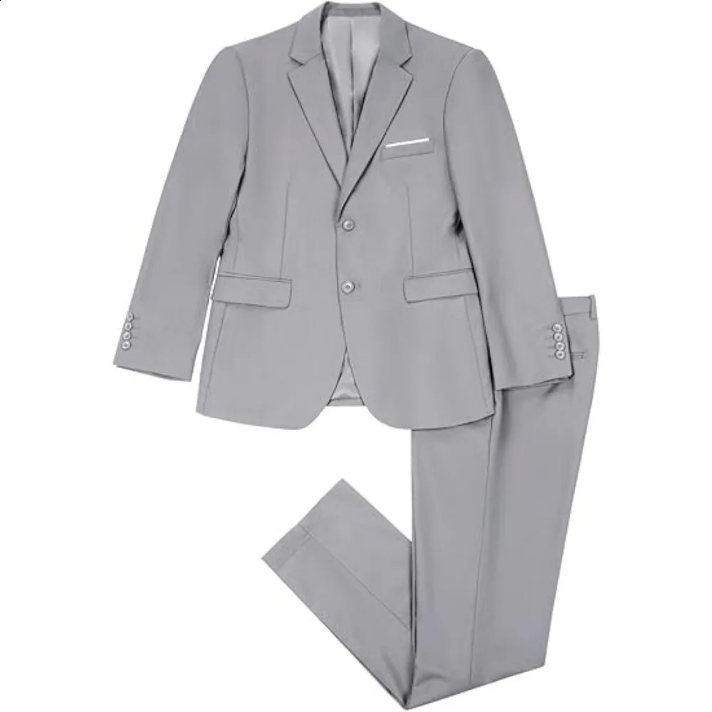 Mens Slim Fit Fashion Business 2-Piece Double Button Solid Color Blazer Pants Suit Wedding Prom Suit 240914