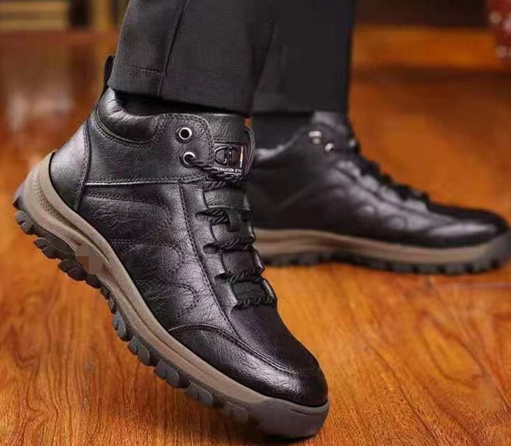 2024 autumn and winter new casual sports men's plus veet cotton shoes for men