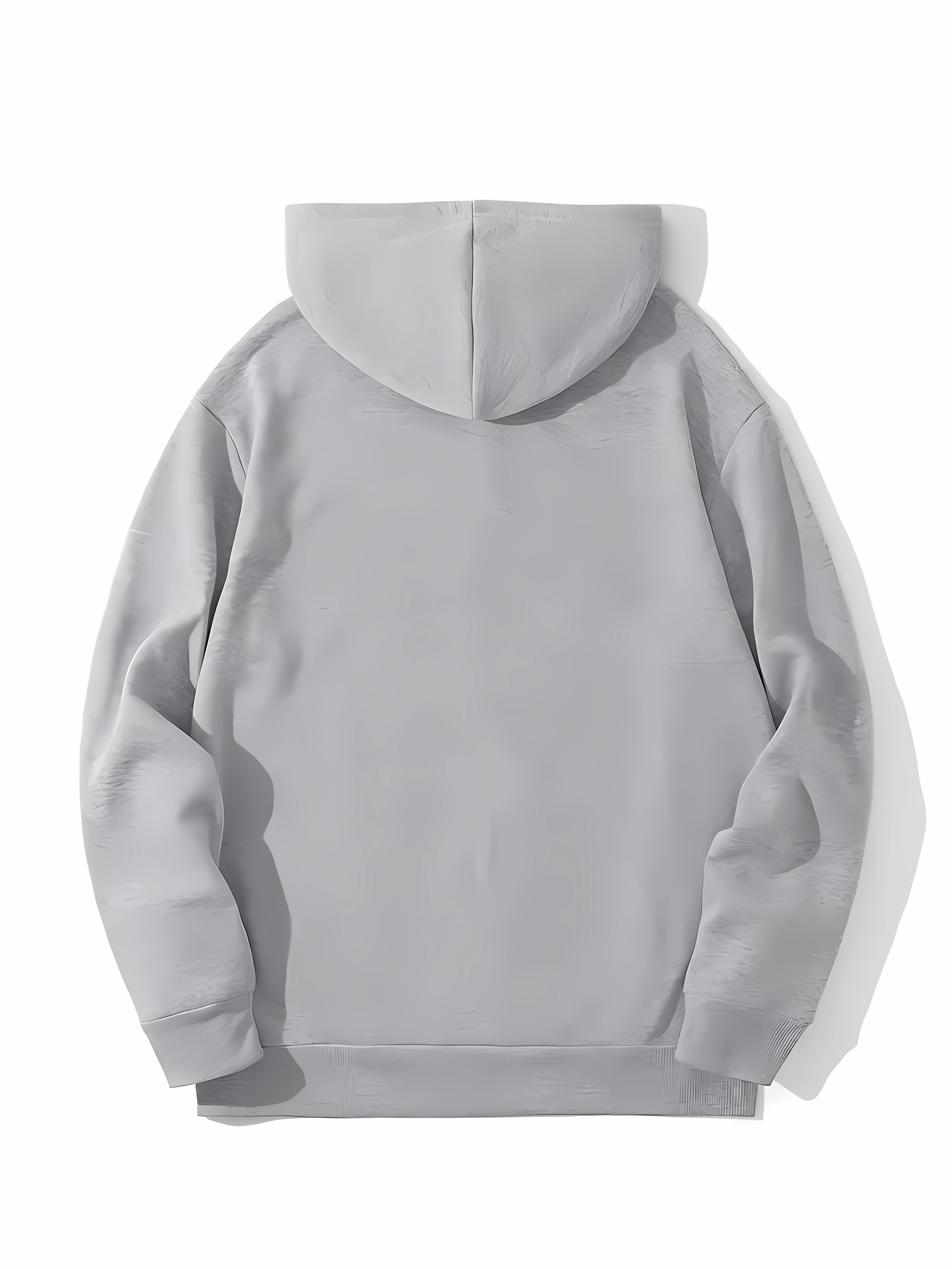"Big Worm's Ice Cream" Print Hoodie For Men, Casual Hooded Long Sleeve Top, Men's Clothes For Spring Fall Winter, As Gift
