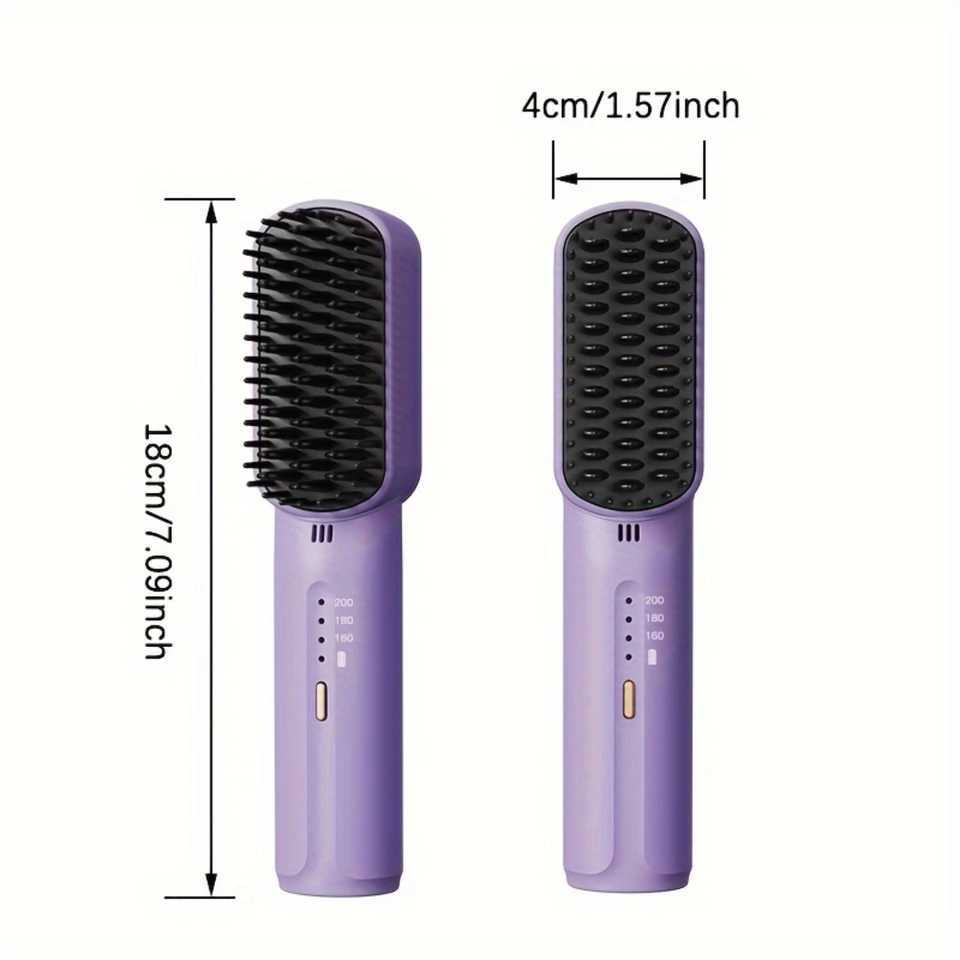 Wireless Straightening Comb - Womens Go Barber Mini Flat Iron Wig Kit with Charging and Anti Scalp Comb CL240923