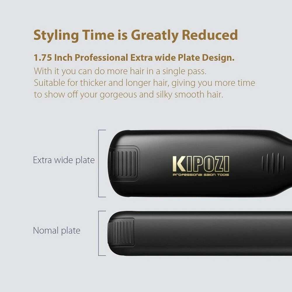 KIPOZI professional straightener and curling iron with digital LCD display screen and titanium flat double quick heating styling tool CL240923