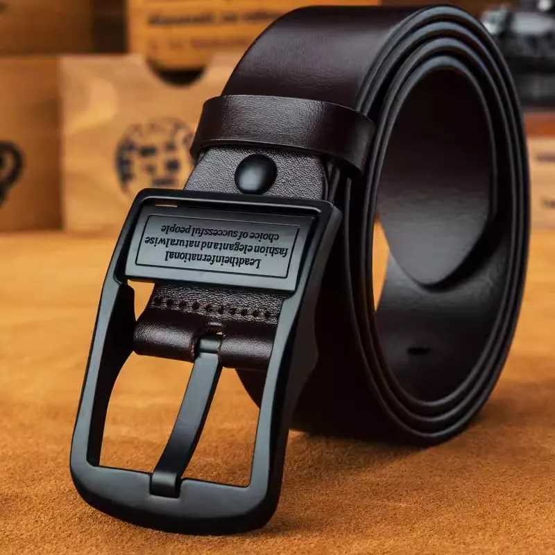 Leather For Mens High Quality Buckle Jeans Cowskin Casual Belts Business Cowboy Waistband Male Fashion DesignerX240923