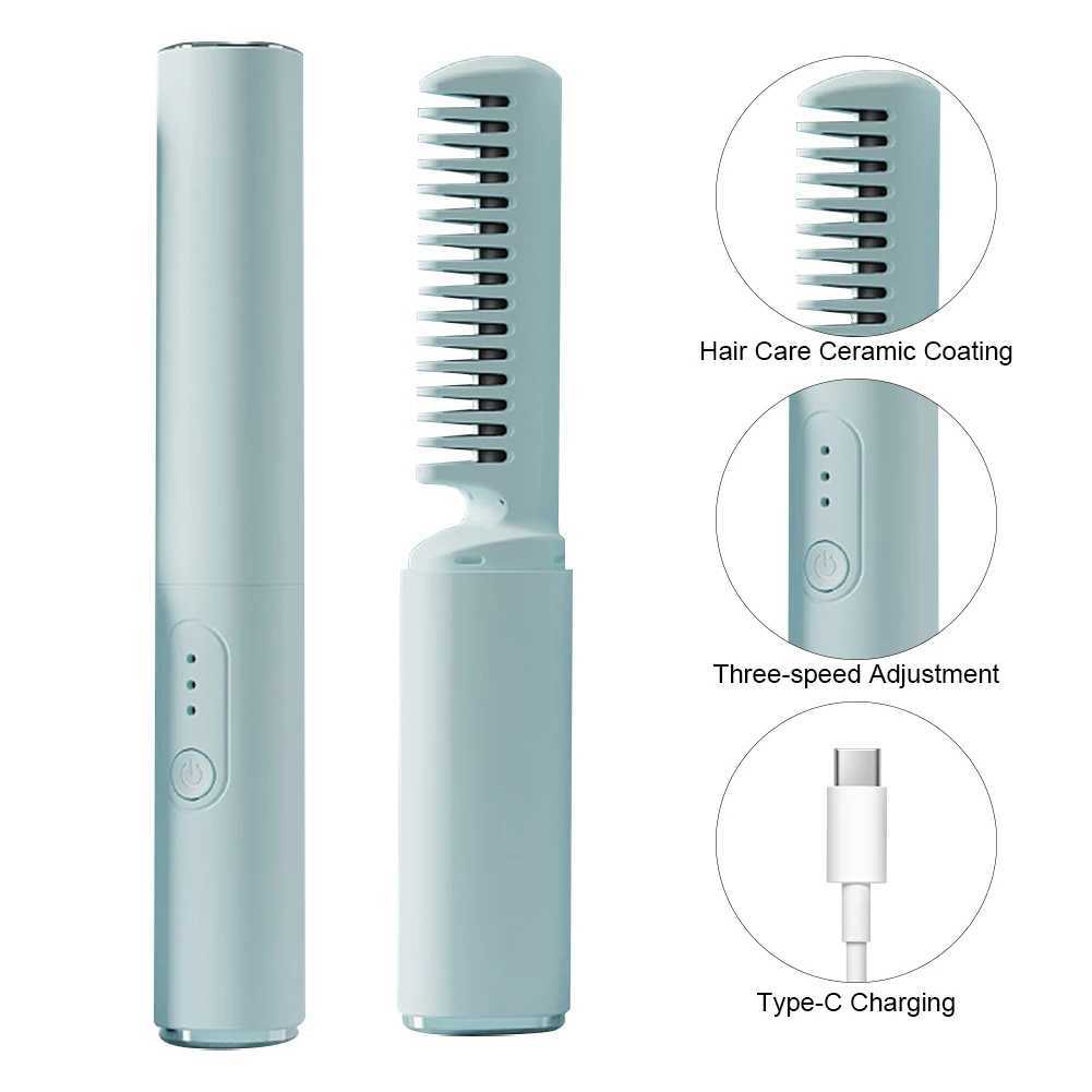 Personal care multifunctional hair brush USB charging mini straightener cordless female straightener CL240923