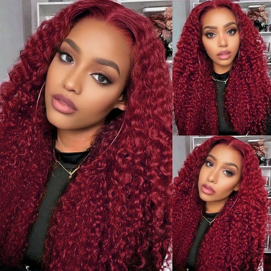 99J Bury 13x6 Deep Front Wig Water Wave Human Hair 13x4 HD Lace Frontal Curly Wigs For Woman