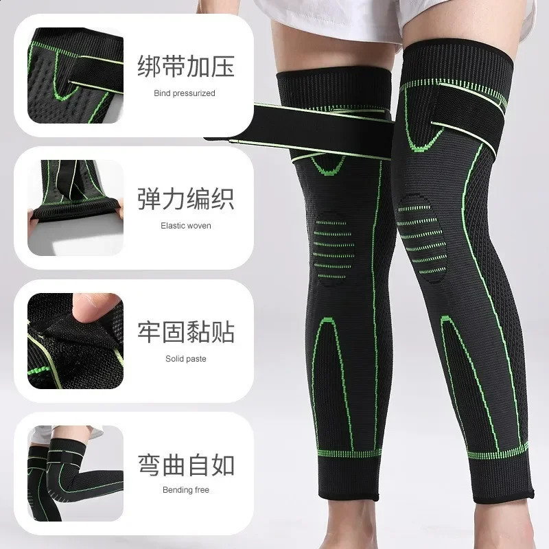 1PC Compression Knee Sleeve Braces Running Volleyball Tennis Sports Long Leg Sleeves Cover Leg Keep Warm Relief Pain Knee Braces 240923