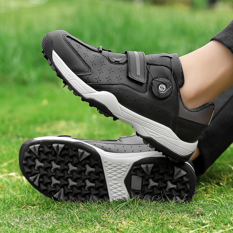 ddmytiger Men's and women's golf outdoor couple sports shoes, large rotating buckle, broken nails, anti slip casual shoes C