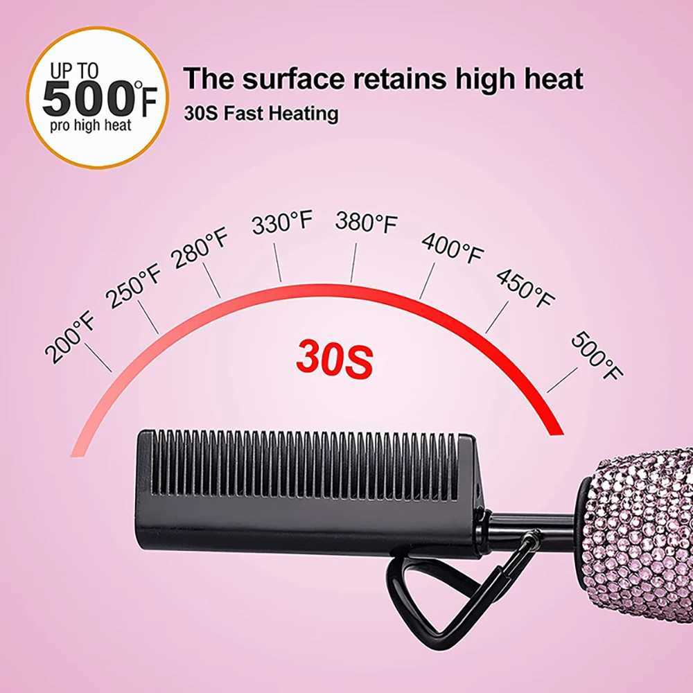 Electric heat comb diamond straight comb Pro ceramic high temperature Peine Alisador De Cabello for African American hair CL240923