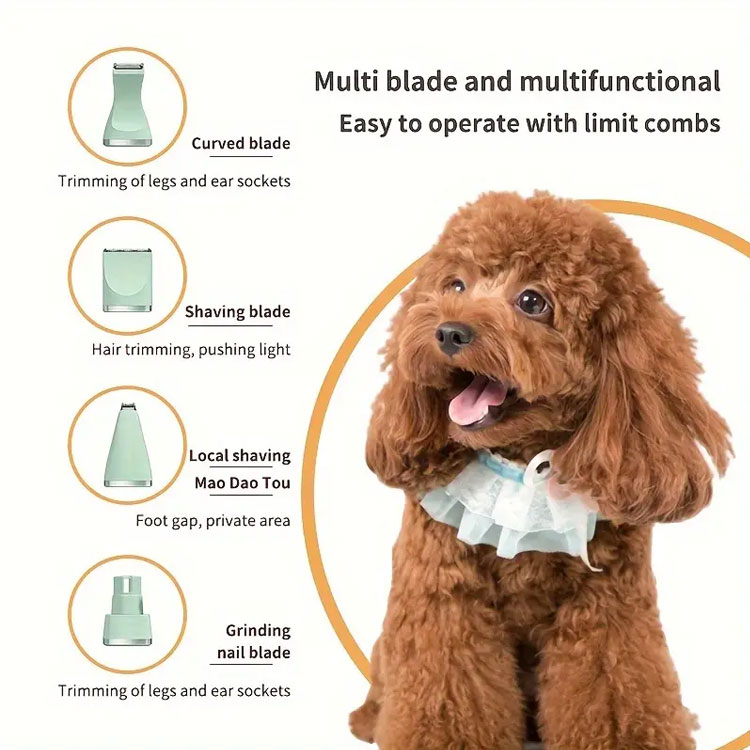 Electric Cat & Dog Groomer - Charging Shaving Machine with Anti-slip Padded Cutting Blade