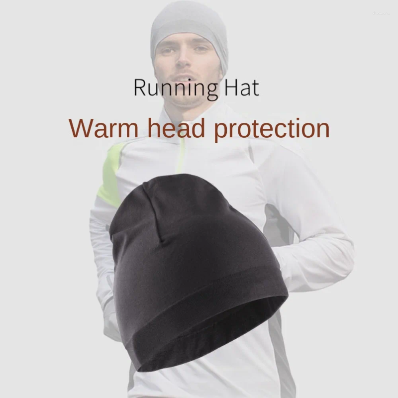 Berets Skullcaps Winter Running Hats Warmer Solid Color Sport Cap Windproof Sweat Absorption Bonnet