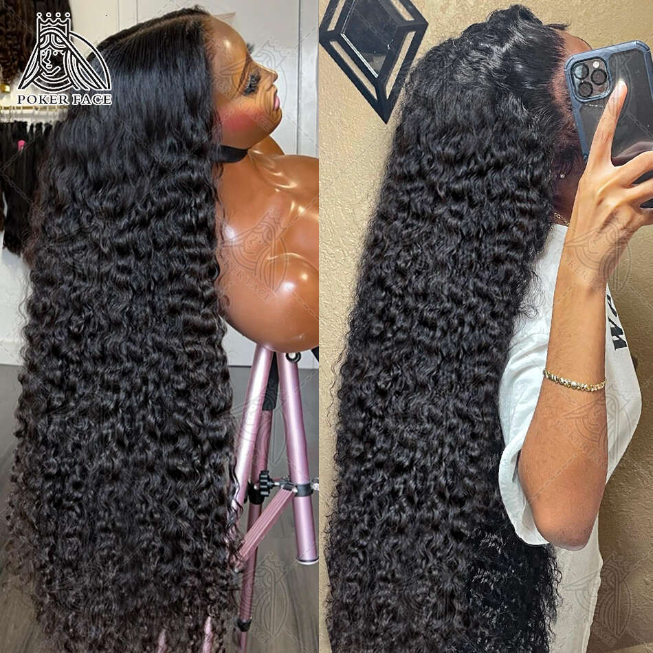 250 Density 13X4 13X6 HD Transparent Deep Wave Frontal Wig 38 40 Inch 360 Curly Lace Front Human Hair Wigs