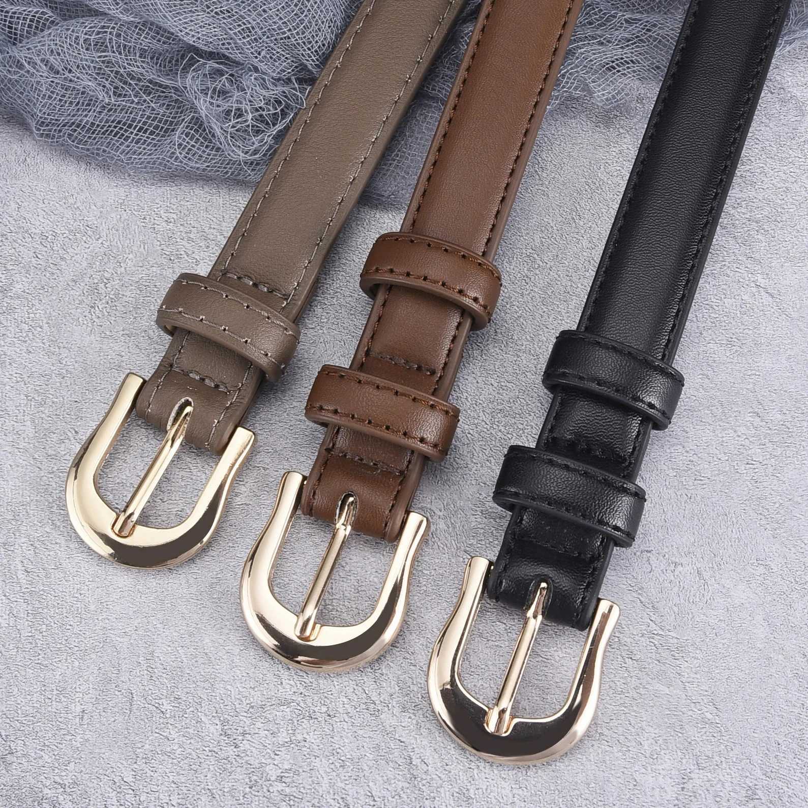 1pc Womens Belt Fashion Simple Versatile Thin Belt Authentic High Grade Trend Soft Belt Paired Western Trousers Jeans Lady BeltX240923