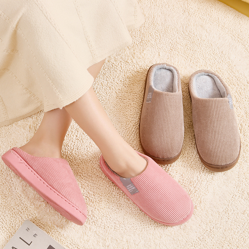 Cozy Anti-Slip Cotton Home: Warm Plush Slippers for Men & Women (2024) aded