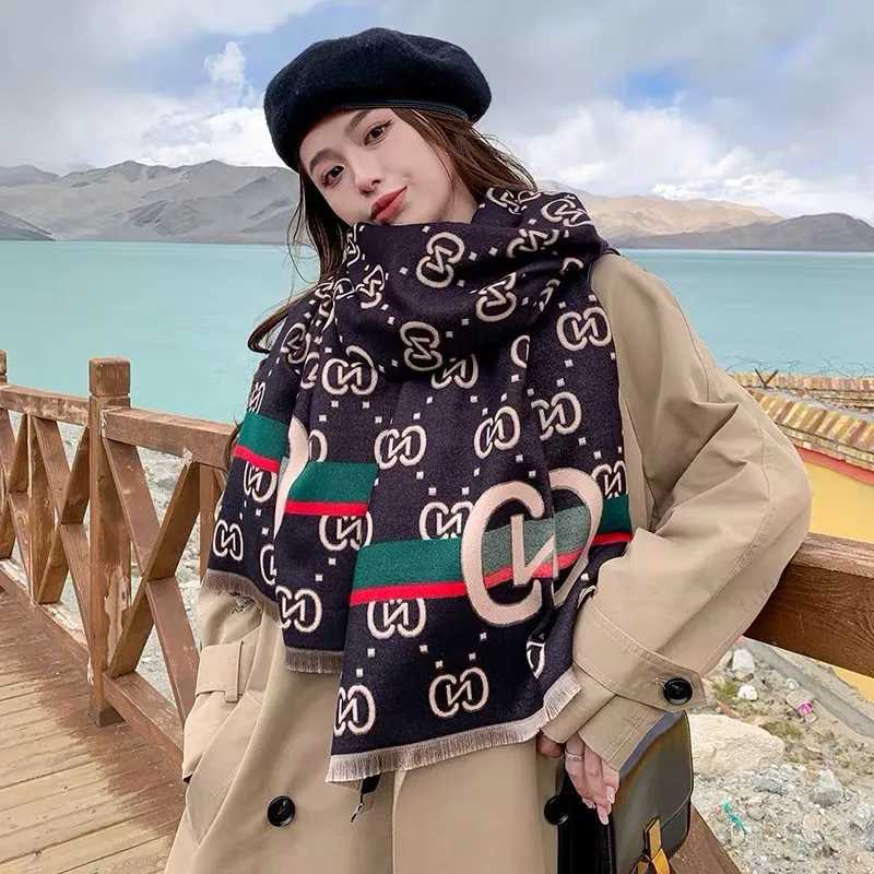 Scarves Fashion Double Sides Letters Good Acrylic Cashmere Scarf Shl Winter Neckerchief Women Summer Travel Ce Wrs Long J240923
