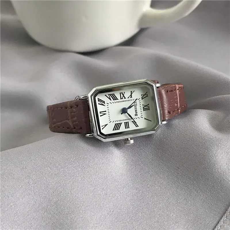 Retro Brown Women Watches Qualities Small Ladies Wristwatches Vintage Leather Bracelet Watch Fashion Brand Female FashionableX240923